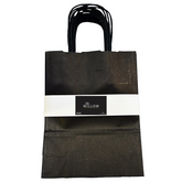 12pc Kraft Paper bags with twisted paper handle Size : 26x21x11cm  Black - Willow